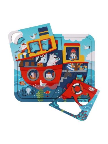 Пазл-вкладыш многослойный Mapacha Корабль 962223 фото 3