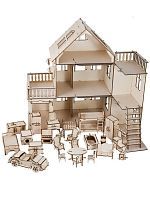 Сборная деревянная модель Чудо-Дерево Архитектура ЧУДО-ДОМ с МЕБЕЛЬЮ