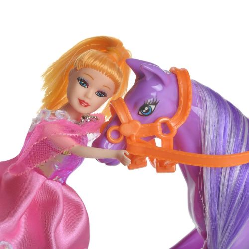 Игровой набор ABtoys Моя лошадка Куколка и фиолетовая лошадка фото 5