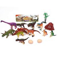 Игровой набор динозавры,  14 предм., пакет
