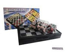 НИ 3в1 Шахматы, шашки, нарды магниитные, игр. поле 24х24см., кор.