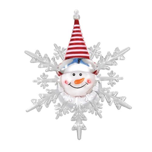 Фигурка VEGAS Снеговик светодиодная на присоске 10*12 см, меняет цвет фото 3