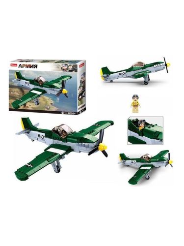 Конструктор серии Армия Самолет, 323 дет., коробка  СОБРАН