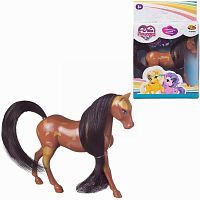 Фигурка Abtoys Лошадка коричневая с бежевыми пятнами