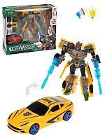 Игр.набор Трансформер, в комплекте:робот-машина эл., свет, звук, предметов 3шт., тестовые эл.пит.LR41*3шт.вх.в комплект, коробка, в ассортименте