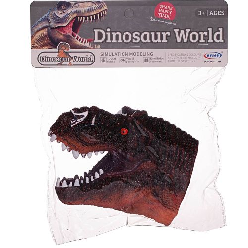 Игрушка на руку Junfa Голова динозавра зубастая коричневая фото 5