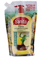 SANITA средство для мытья посуды "Сицилийский лимон и мелисса", дой-пак, 900 г