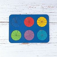 Рамка вкладыш Дроби, Никитин, 6 кругов, ур.3, в асс-те