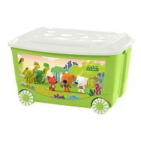 Ящик для игрушек на колесах с декором Ми-Ми-Мишки", 580Х390Х335 мм, 45Л (Зеленый)