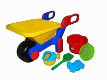 Набор №455: Тачка №4 + ведро большое, ситечко, лопатка №5, формочка (паровоз), лейка малая №4, 64х34х32 см