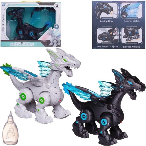 Робот Junfa Дракон огнедышащий пар из пасти, движение, звук, свет