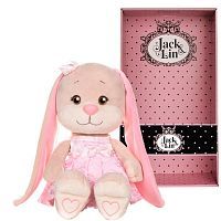 Мягкая игрушка Jack & Lin Зайка Лин в кружевном розовом платье, 25 см