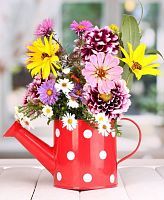 Алмазная мозаика Букетик в красной лейке, 30х40 см, 26 цв, частич. заполнение, с подр.