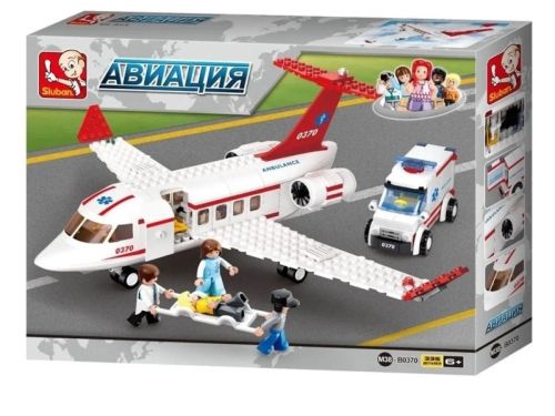 Конструктор Sluban Авиация Самолет скорой помощи, 335 деталей фото 2