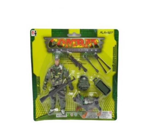 Набор игровой военный "Фигурка солдата с аксессуарами", 8 предметов, 4 вида в ассортименте