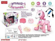 Интерактивная игрушка Junfa Умный питомец Розовый единорог на радиоуправлении