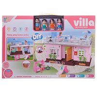 Кукольный дом Junfa 2-этажных с открытой верандой сборный