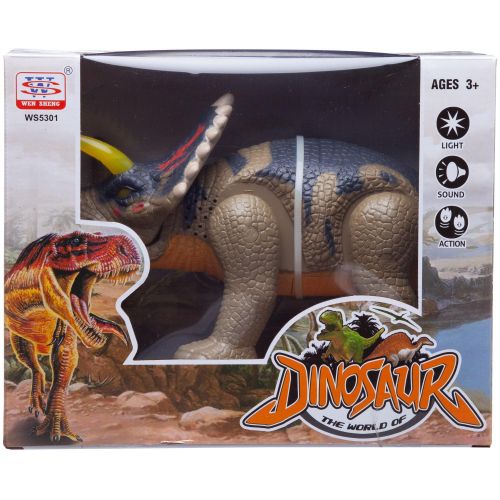 Динозавр Junfa Трицератопс, световые и звуковые эффекты, зеленый фото 4