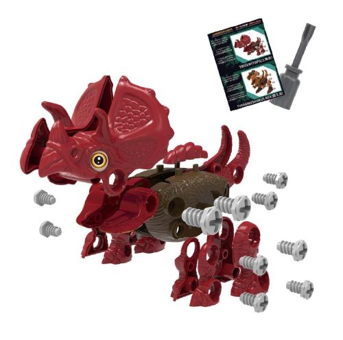 Конструктор Junfa Динозавр красный в яйце в наборе с отверткой фото 2