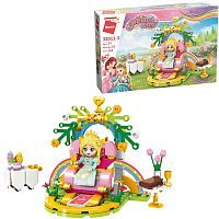 Конструктор Qman серия Princess Leah Дворцовый парк принцессы: трон 146 деталей