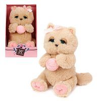 Мягкая игрушка Fluffy Family Киска Персик с клубком, 30 см