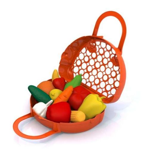 Набор продуктов Нордпласт В сумке-корзинке 440 оранжевый/красный/желтый