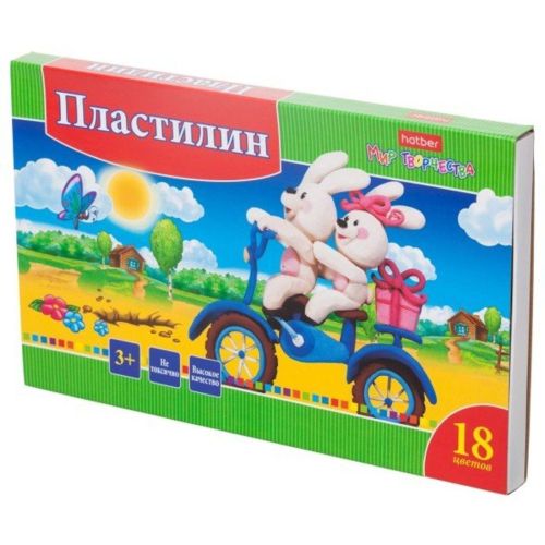 Пластилин 18 цв. Ушастики 360гр со стеком