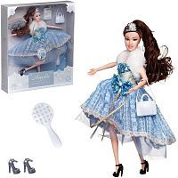 Кукла ABtoys "Рождественский бал" с диадемой в платье с меховой накидкой, темные волосы 30см