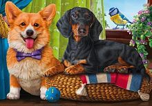 Алмазная мозаика Послушные питомцы, 30х40 см, 33 цв, полн. заполнение, без. подр.