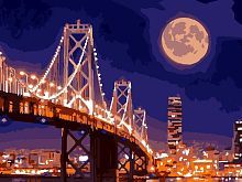 Картина по номерам Неспящий мегаполис 38 х 28,5 см