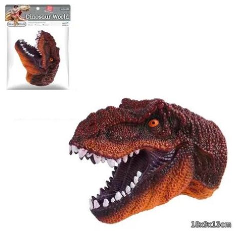 Игрушка на руку Junfa Голова динозавра зубастая коричневая фото 2
