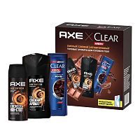 Подарочный набор AXE+Clear Dark Temptation (150+250+200) мл