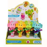 Слоник-гитарист на палочке, свет, звук, бат. AAA*2шт. в компл. не вх.,в ассорт.,  дисплей