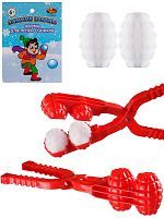 ABtoys Снежколеп Граната двойной (снежок 6х8,3см) 37см красный