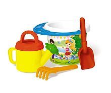 Песочный набор №123 (ведро 0,8 л, совок, грабл, лейка 0,4 л)