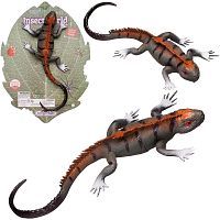 Фигурка игровая Junfa Ящерица темно-зеленая с коричневым шипами вдоль спины