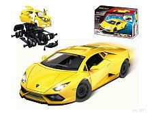 Машинка серии "Собери сам". Гоночная машина, 58 деталей, цвет желтый, звуковые и световые эффекты