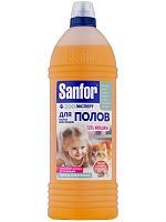 SANFOR Средство для мытья полов УЛЬТРА БЛЕСК "ZOO эксперт Когда в доме кошка", 1 л