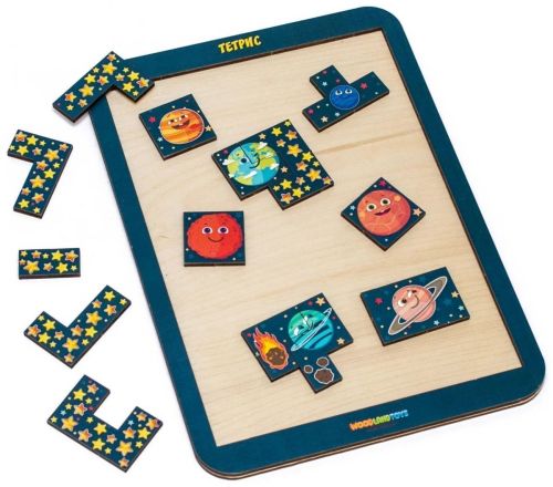 Рамка-вкладыш головоломка Woodland Тетрис большой Космос 065113 фото 4