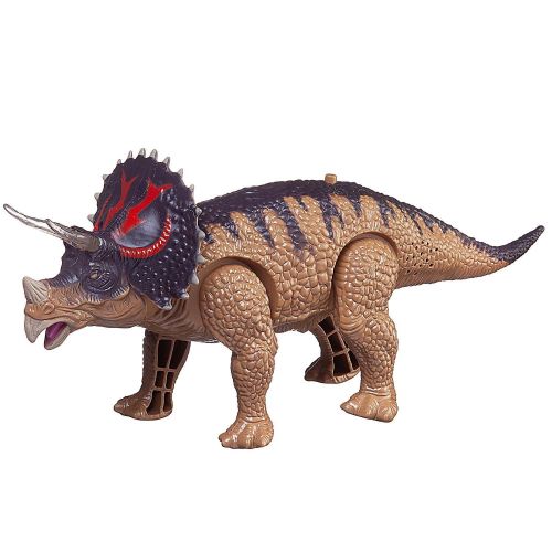 Динозавр Junfa Трицератопс, движение, световые и звуковые эффекты, коричневый фото 2