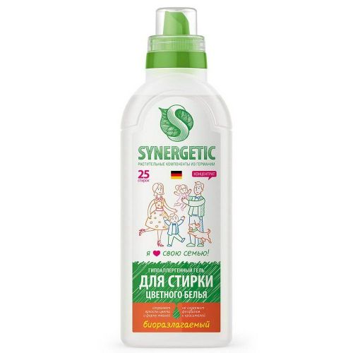 гель для стирки synergetic цветного белья 0,75л Гель для стирки SYNERGETIC Цветного белья 0,75л