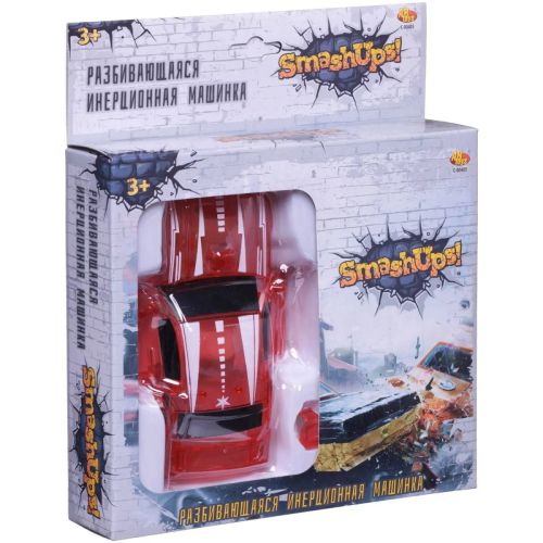Машинка Abtoys разбивающаяся инерционная красная 1:32 фото 5