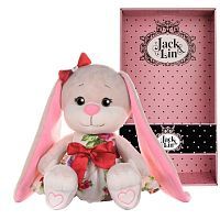 Мягкая игрушка Jack & Lin Зайка Лин в летнем платьице с цветами, 20 см