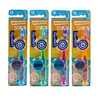 Зубная щетка Longa Vita детская ФИКСИКИ (защитный колпачок, присоска), от 3-х лет