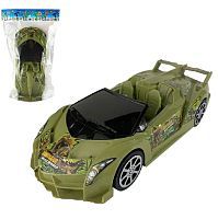 Машинка Junfa пластмассовая спортивная с открытым верхом (зеленая), фрикционная 25х6,5х11см