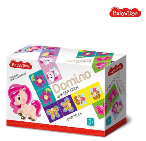 Настольная игра Baby Toys Домино для девчонок 28 карточек фото 4