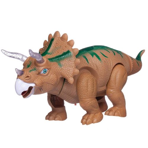 динозавр junfa трицератопс, бежевый, электромеханический, откладывает яйца, свет, звук фото 4 Динозавр Junfa Трицератопс, бежевый, электромеханический, откладывает яйца, свет, звук фото 4