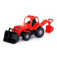Машинка ПОЛЕСЬЕ Трактор экскаватор Крепыш, красно-черный 28 см