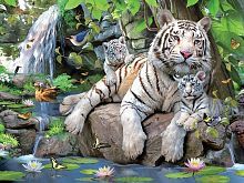 Пазл Super 3D Белые тигры Бенгалии, 100 детал.