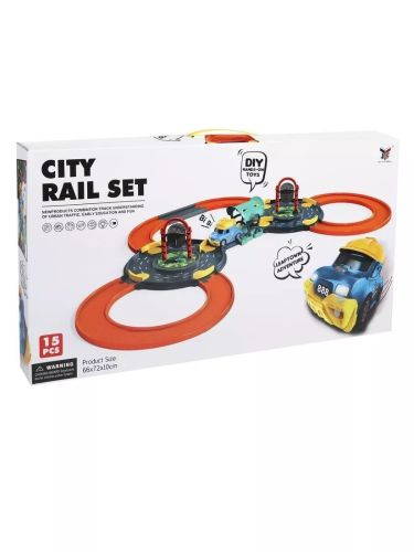 Автотрек с машинкой City Rail Set 15 деталей 2066-2 фото 3